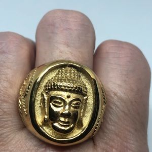 Golden Stainless Steel Buddha Ring